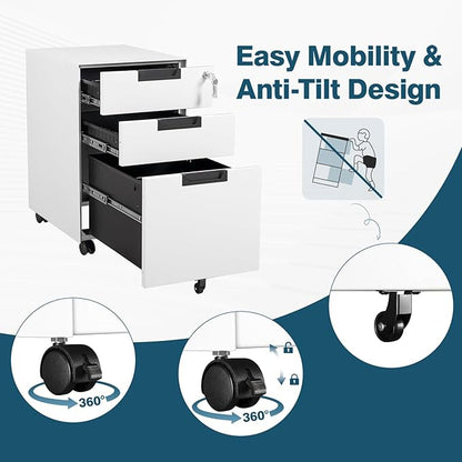 MIIIKO 3 Drawer Filing Cabinet