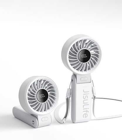 JISULIFE Handheld Fan Life7 – Ultimate Flexibility: High-Power Motor, LED