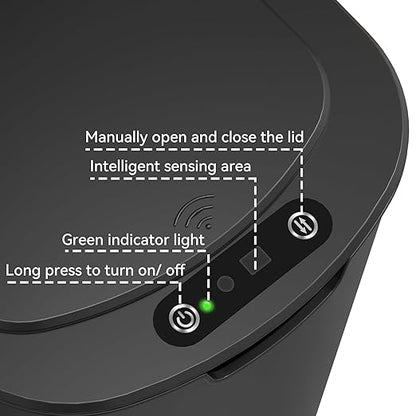5 Gallon Motion Sensor Bathroom Trash Can Automatic Garbage Cans