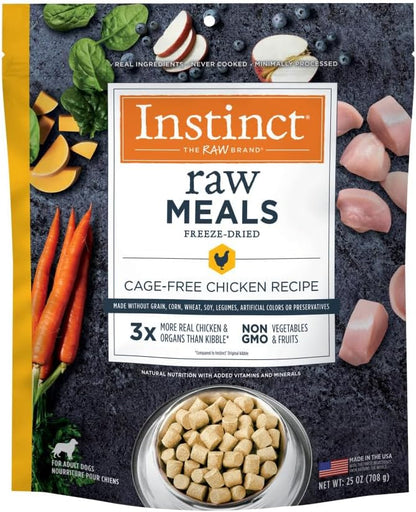 Instinct Freeze Dried Raw Meals, Natural Dry Dog Food, Grain Free - Cage Free Chicken, 25 oz. Bag