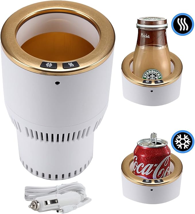 Car Cup Holder with Drink Cooler Smart Mug Warmer 2-in-1 Car Tumbler Holder