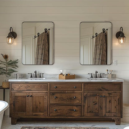 ANDY STAR Wall Mirror for Bathroom, Rounded Rectangle Mirror for Vanity