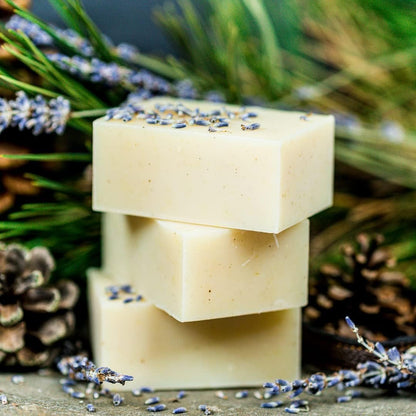 Chagrin Valley Soap & Salve Organic Dog Shampoo and Conditioner - Puppy Shampoo Itchy Skin Relief and Puppy Essentials - Natural Handmade Cedarwood Lavender, 3.8 oz Bar Soap 3-PK