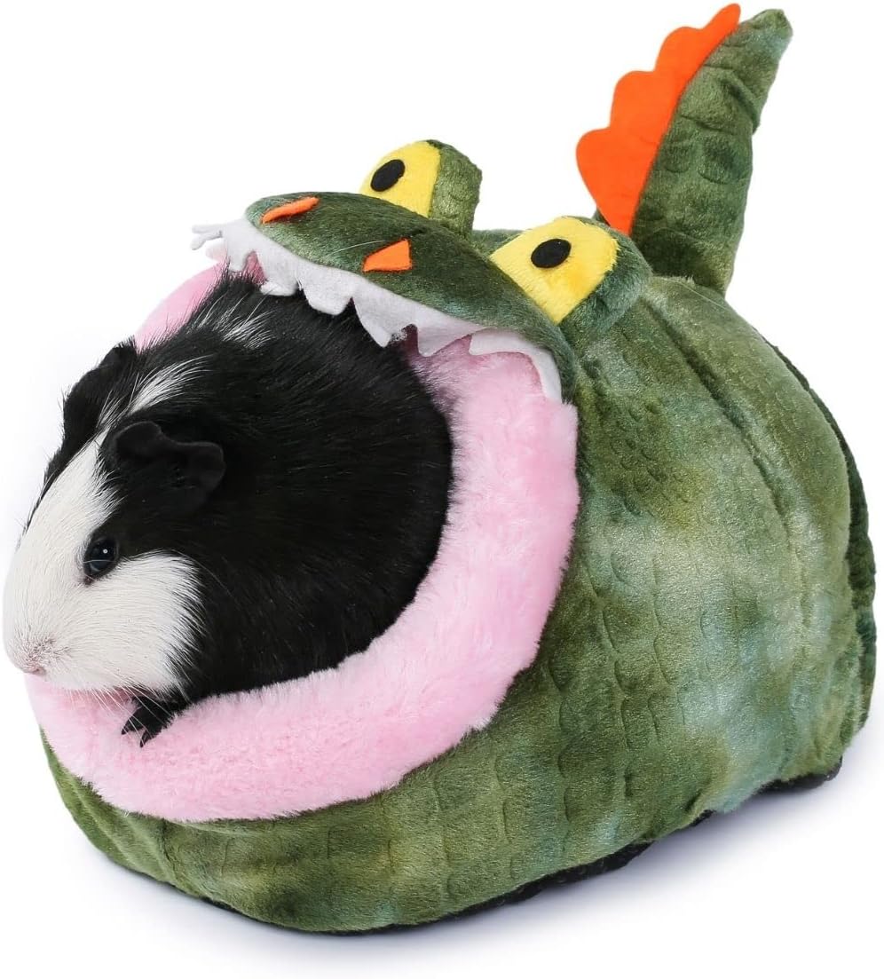 JanYoo Hedgehog Rat Bed Guinea Pig House Hamster Supplies Chinchilla Cage Ferret Rat Gerbil(S,Crocodile)