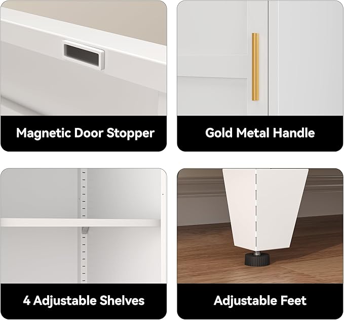 COFaR 67" Tall Pantry Cabinet, Slim Freestanding Cupboard