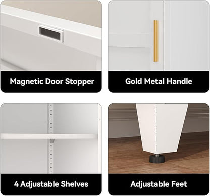 COFaR 67" Tall Pantry Cabinet, Slim Freestanding Cupboard