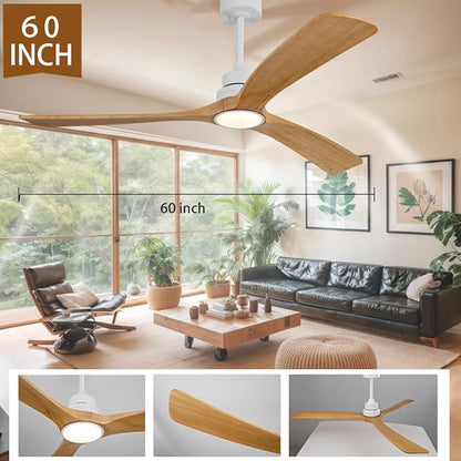 Gaizw Ceiling Fans with Lights and Remote Control, 60 Inch Ceiling Fan with