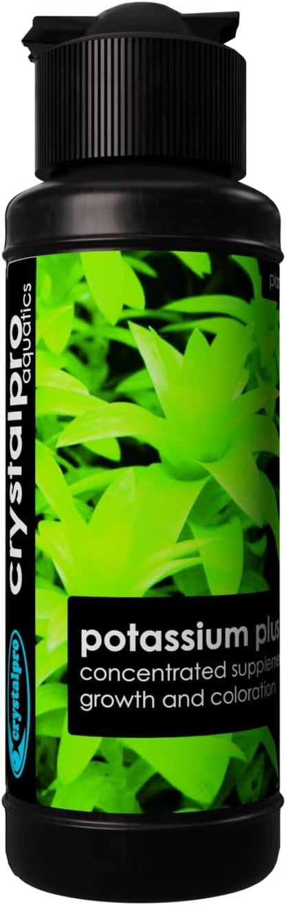 Crystalpro Potassium Plus 4.22 Oz - Contains 100.000 ppm Potassium Supplement for Freshwater Aquarium Plant Fertilizer (125ml)