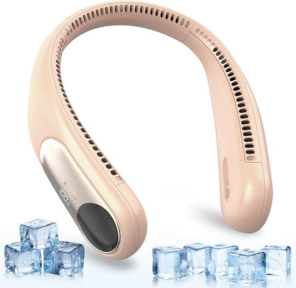 Portable Neck Fan, Personal Wearable Bladeless Fan, LED Display, 6000mAh USB