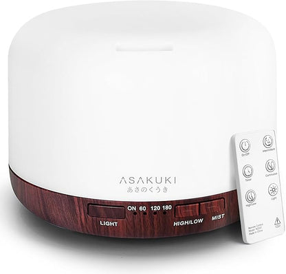 ASAKUKI Essential Oil Diffuser for Home, 500ml Aromatherapy Fragrant Oil