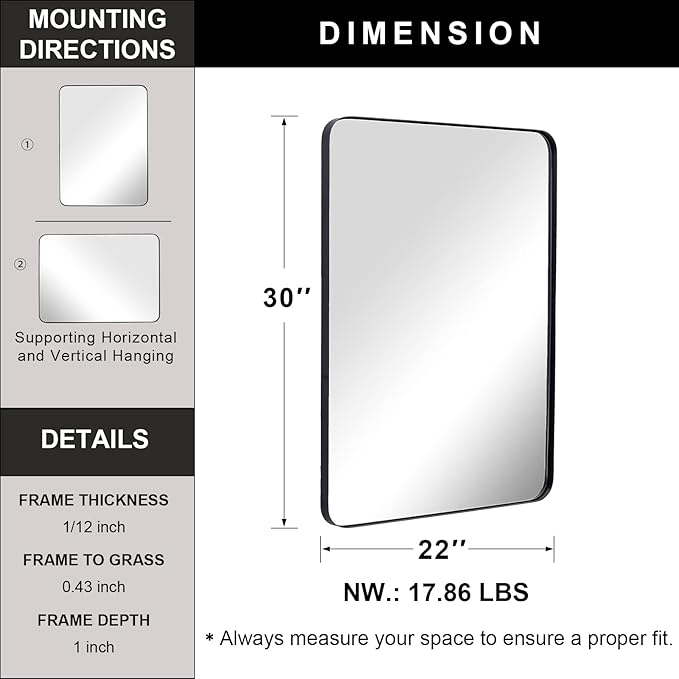 ANDY STAR Wall Mirror for Bathroom