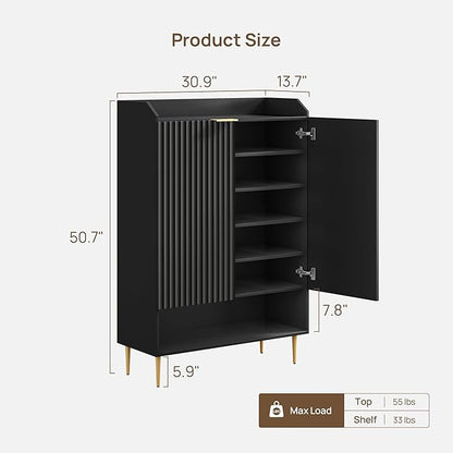SICOTAS Shoe Cabinet Set of 2-56 Pairs Large Shoe Storage Cabinet, 50.7" Tall