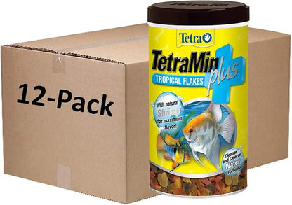 TetraMin Plus Tropical Flakes, Cleaner and Clearer Water Formula , 7.06 Oz (Pack of 12)
