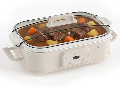Magnifique 4 Quart Casserole Digital Slow Cooker, Premium Ceramic Bakeware