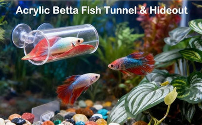11pcs Betta Fish Enrichment Toys Fish Hideout Exercise Rings Floating Mirror Balls Tank Feeding Rings Training Ring Feeder Hammock Acrylic Tube Resting Breeding Tunnel Spot Aquarium Decor Accessory