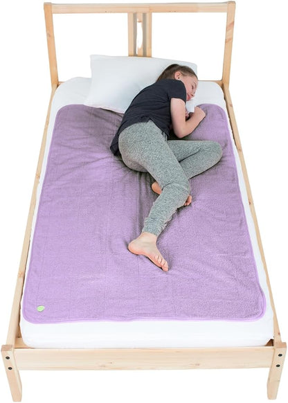 PeapodMats Bedwetting Waterproof Bed Mat, Reusable 3x5 Mauve | Washable reusable bed mat for bedwetting, incontinence, kids, adults, pets, and mattress protection.