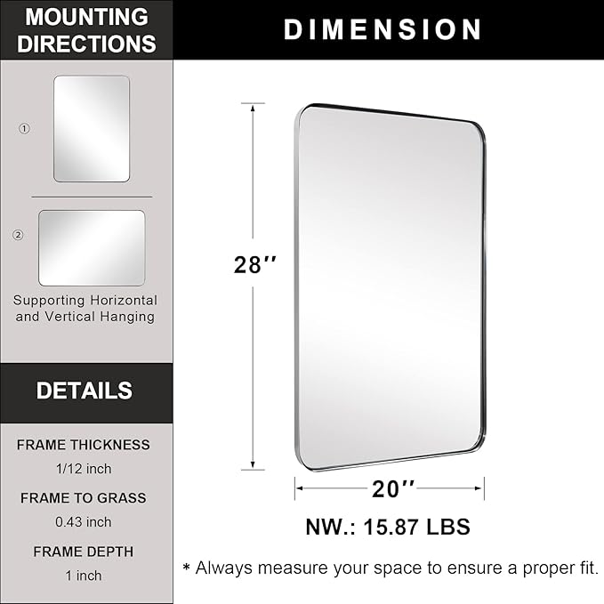 ANDY STAR Brushed Nickel Mirror