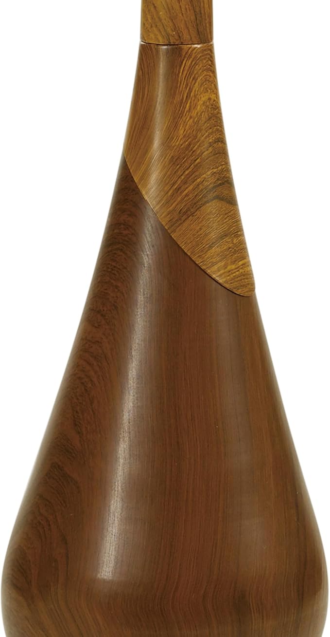 Globe Electric Novogratz x Globe Harrington 65" Floor Lamp, 2-Tone Faux Wood Base, White Fabric Shade, Socket Rotary Switch 67225