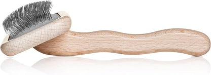 Chris Christensen Mark III Slicker Brush for Dogs, 12mm Pins, Groom Like a Pro, Handcrafted Lightweight Beechwood Ergonomic Handle, Stainless Steel Pins, A5III Medium. Made in Germany.