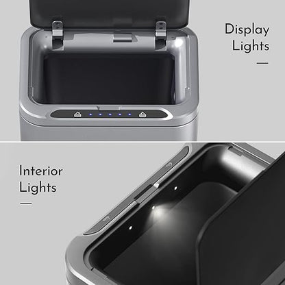 ELPHECO Stainless Steel Office Trash Can Motion Sensor Garbage Can Touchless