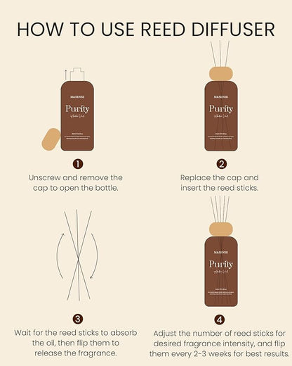 M&SENSE Madagascar Vanilla Reed Diffuser Set: 6.3 fl oz Non-Toxic Aroma Set