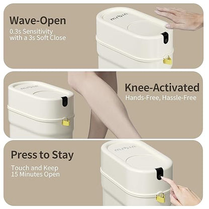 MRBIN Slim Pull Out Automatic Bagging Bathroom Trash Can, 10L/2.6gal Touchless