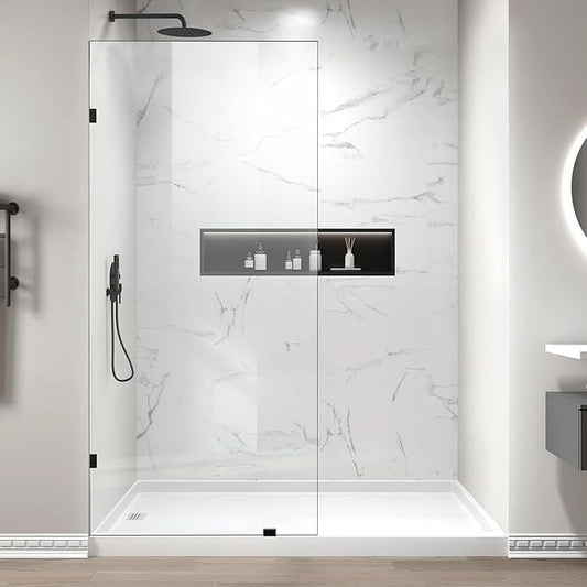 Bathroom Shower Glass Door 34" W×78.75" H, 3/8" Thick Clear Tempered Glass Panel