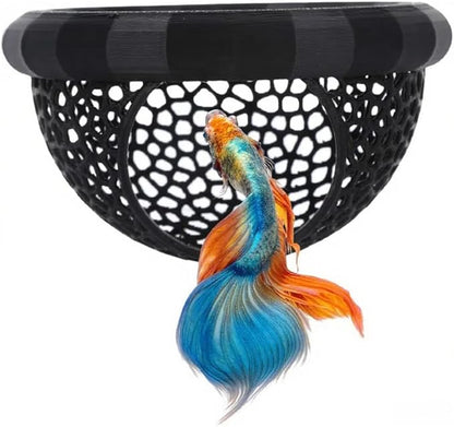 Laoha 2 PCS Floating Betta Hammock & Shrimp Shelter – 3D Printed Aquarium Decor with Feeding Ring, Safe Resting Spot for Betta Fish, Shrimp and Small Fish