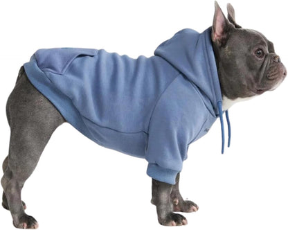 Spark Paws Dog Hoodie – Premium Dog Sweater for Small, Medium, and Large Dogs | Warm Outfits for French Bulldogs, Pitbull, Puppy, Winter Jacket Alternative - Slate Blue - XL