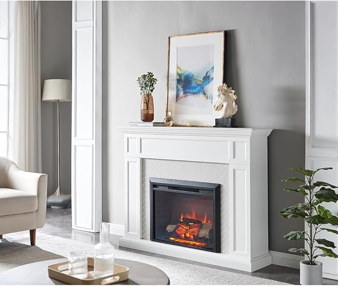LegendFlame Carl 28" W Electric Fireplace Insert, Fireplace Heater 750/1500W