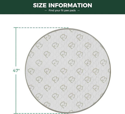 FXW Washable Pee Pads for Dogs, Super Absorbent, 47" Round, 2 Packs | Machine washable, Non-slip backing