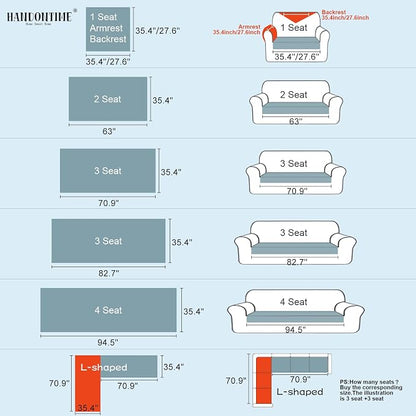 HANDONTIME Pet Protector Furniture Covers - Cotton Couch Cushion Covers, Embroidery Jacquard Dog Couch Cover Sofa Cover for Dogs, Soft Pet Friendly Sofa Protector Washable (Misty Blue, 35.4" x 63")