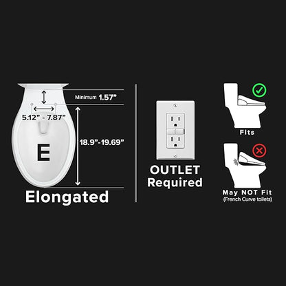 SmartBidet® SB-1200 Luxury Advanced Electric Smart Bidet Elongated White Toilet