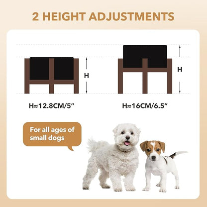 Ceramic 6.1inch Raised Double Dog Bowls Set