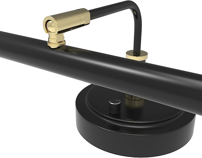 Cocoweb Adjustable LED Upright Piano Desk Lamp in Black with Brass Accents - PLED101D