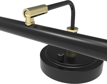 Cocoweb Adjustable LED Upright Piano Desk Lamp in Black with Brass Accents - PLED101D