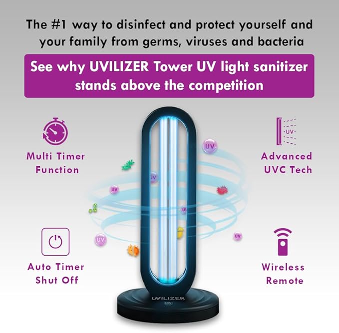 UVILIZER Tower - UV Light Sanitizer & Ultraviolet Lamp