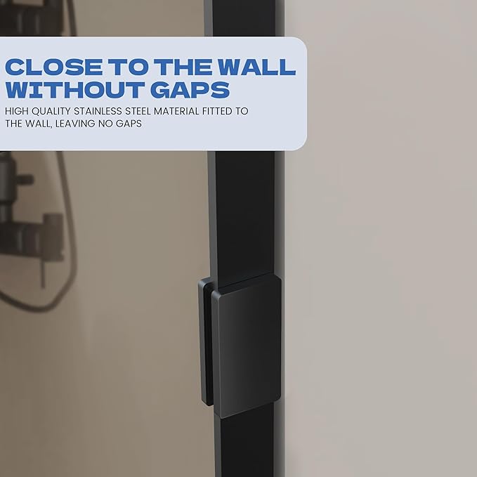 Bathroom Shower Door 37" W x 78.75" H, Frameless Fixed 3/8" Thick Clear
