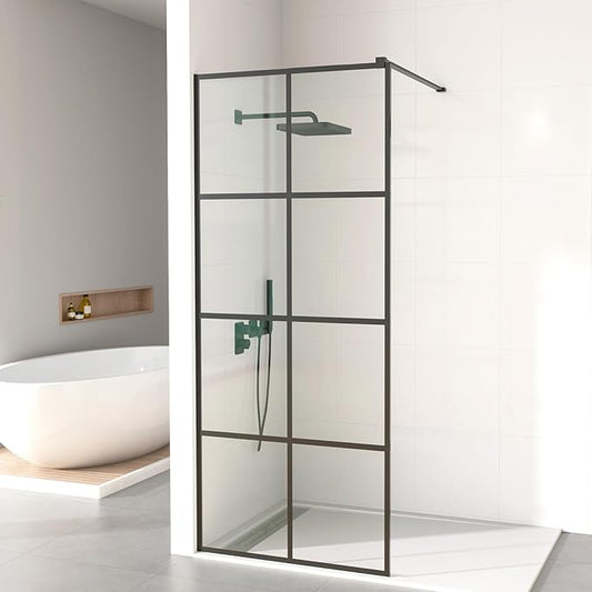 Mainzel 34" W x 76" H Fixed Shower Glass Panel, Frameless 3/8" ANSl Tempered