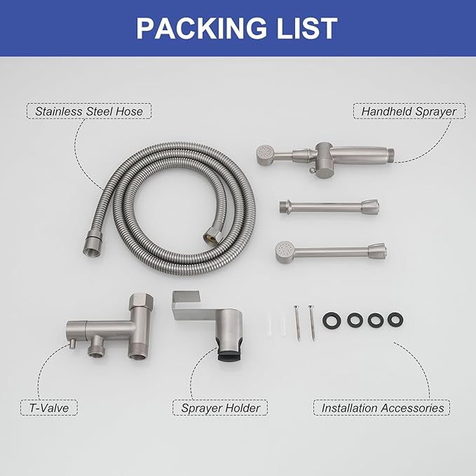 Brushed Nickel Handheld Bidet Sprayer Attachment