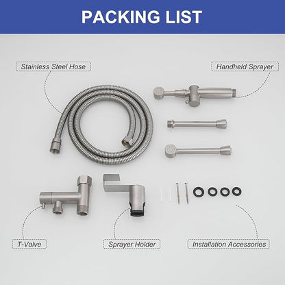 Brushed Nickel Handheld Bidet Sprayer Attachment