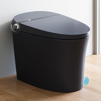 HOROW Black Smart Toilet with Pump and Bidet Built In, Bidet Toilet with Auto