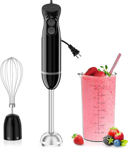 Bonsenkitchen Immersion Blender Handheld, 2 Mixing Speed Hand Blender Electric