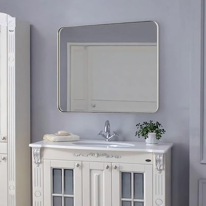 ANDY STAR Chrome Mirror for Bathroom, 30x36 Metal Frame Wall Mirror