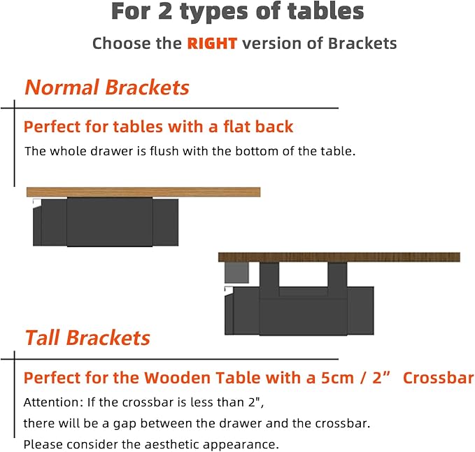 1 Pack Under Desk Drawer 18", Pull-out Storage Organizer