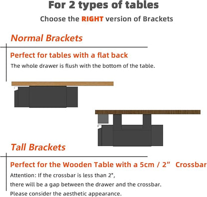 1 Pack Under Desk Drawer 18", Pull-out Storage Organizer