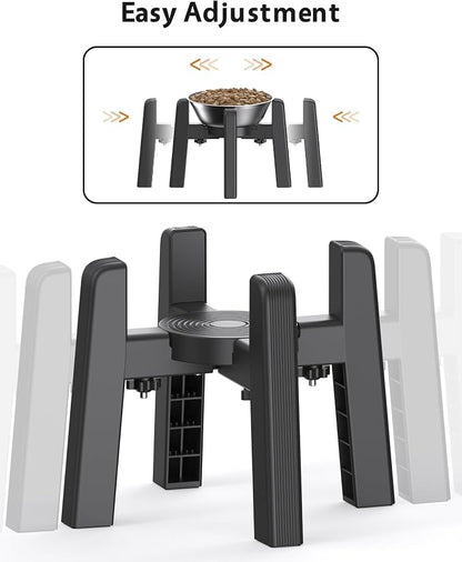 Dog Bowl Stand, 51 oz Large Capacity Stainless Steel Feeder (2 Pack) | Elevated Pet Water & Food Bowl for Medium Dogs, Stable and Anti-Slip Raised Bowl