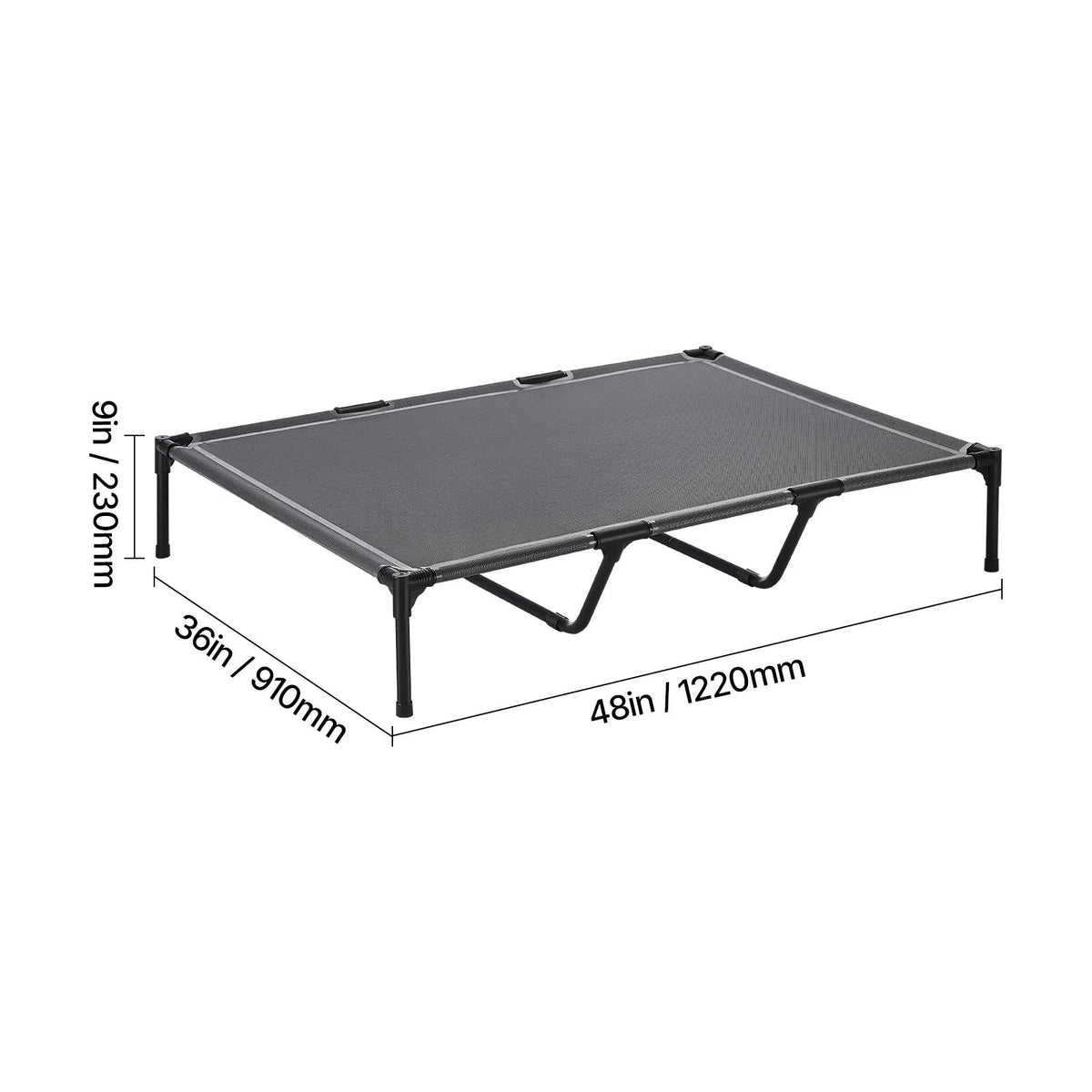 Elevated Dog Bed For Large Dogs XL, Raised Dog Cot With Heavy Duty Steel Frame, Breathable Teslin Mesh Cooling Dog Bed, Indoor & Outdoor Portable Hammock Pet Bed, Grey