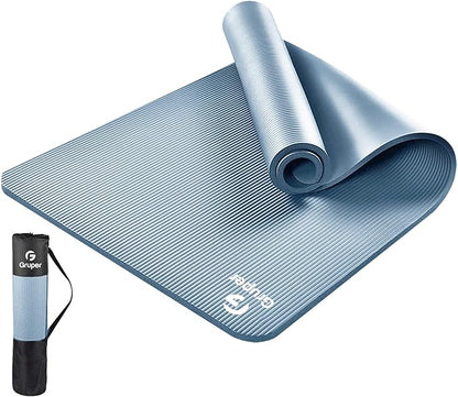 Yoga Mat Non Slip NBR Extra Thick Yoga Mat, 72"L x 32"/24"W x 0.6"/0.4"TH (185cm x 80cm/61cm x 15mm/10mm), Anti-Tear Exercise Mat with Carrying Strap and Bag, Workout Mats for Yoga, Pilates