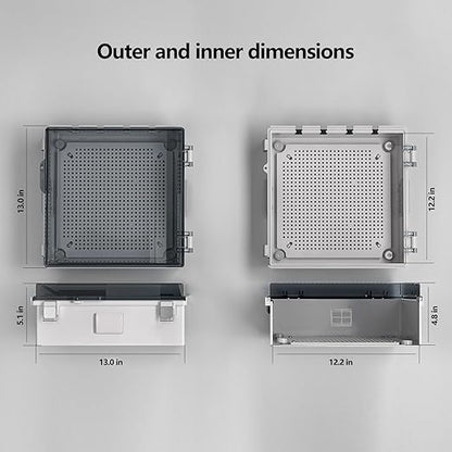 ABS Electrical Junction Box, Ventilated Design, Cable Grommets, IP65 Waterproof